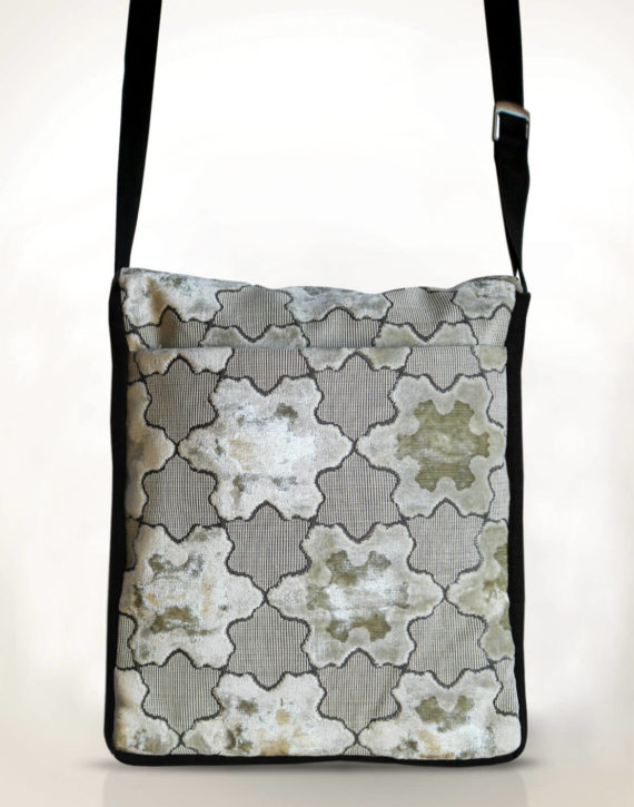 Courier Pigeon Satchel Bag - White Stars Velvet back - Julie London Design