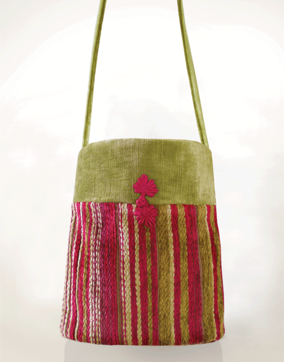 Hummingbird Handbag Velvet Stripped front – Julie London Design