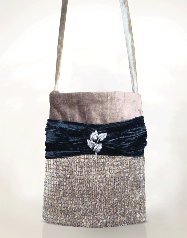 Hummingbird Handbag Mushroom Black front - Julie London Design