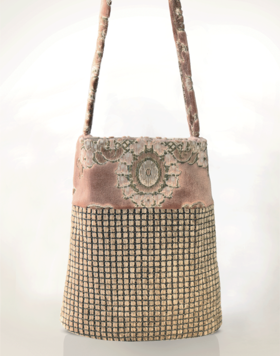 Hummingbird Handbag Pink Velvet back - Julie London Design
