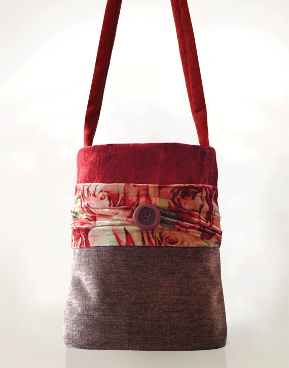 Hummingbird Handbag Velvet Rose front - Julie London Design