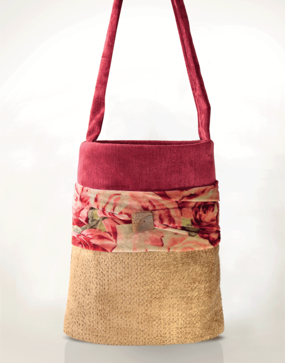 Hummingbird Handbag Velvet Caramel front - Julie London Design