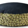 Denim Dog Bed Medium Velvet Green Leaf front - Julie London Design