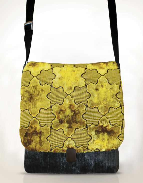 Courier Pigeon Satchel Bag Velvet Gold Star front – Julie London Design
