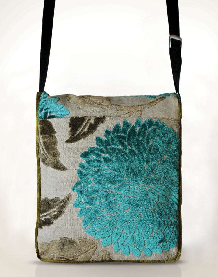 Courier Pigeon Satchel Bag Turquoise Green back - Julie London Design