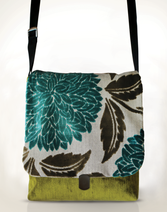 Courier Pigeon Satchel Bag Turquoise Green front – Julie London Design