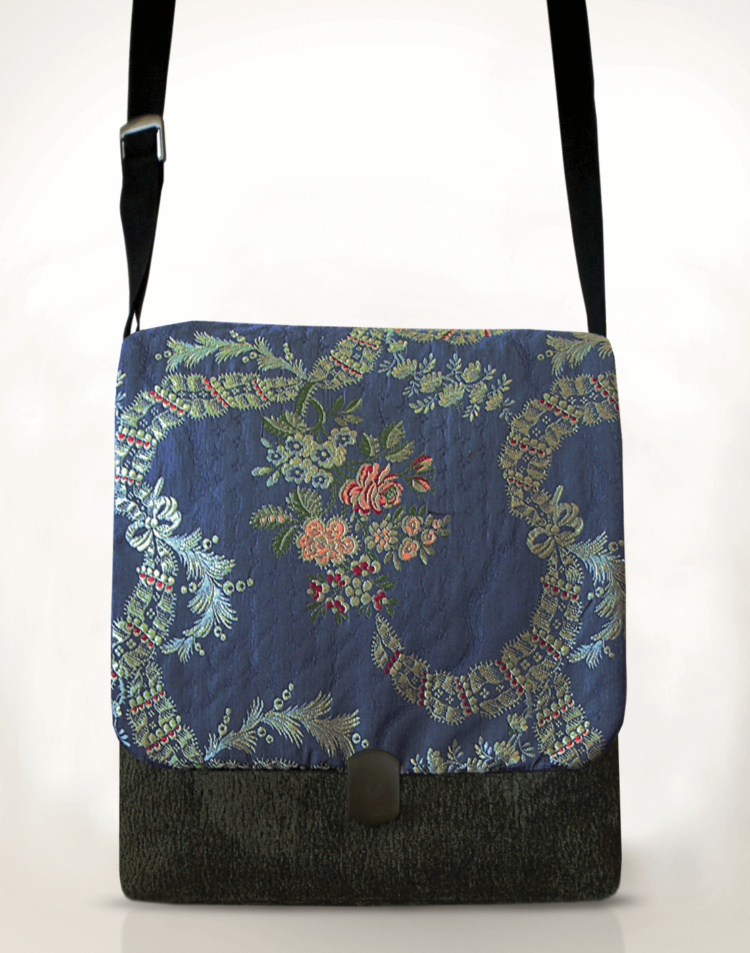 Courier Pigeon Satchel Bag Cornflower Blue front - Julie London Design