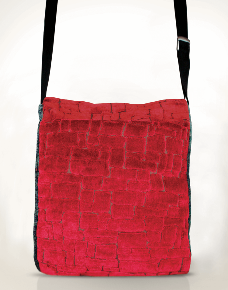 Courier Pigeon Satchel Bag Velvet Red back - Julie London Design