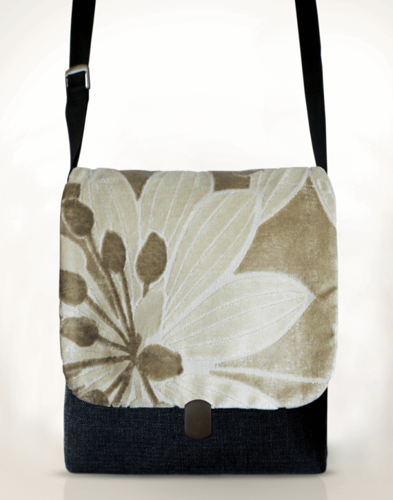 Courier Pigeon Satchel Bag Velvet Flower front – julie London Design