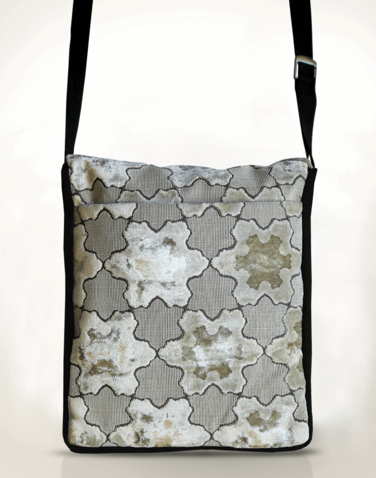 Courier Pigeon Satchel Bag - White Star Velvet back - Julie London Design