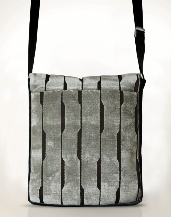 Courier Pigeon Satchel Bag Velvet Sable Grey back - Julie London Design