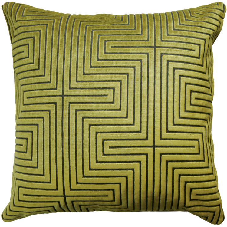 Art Deco style lemon lime velvet cushion back - julie london