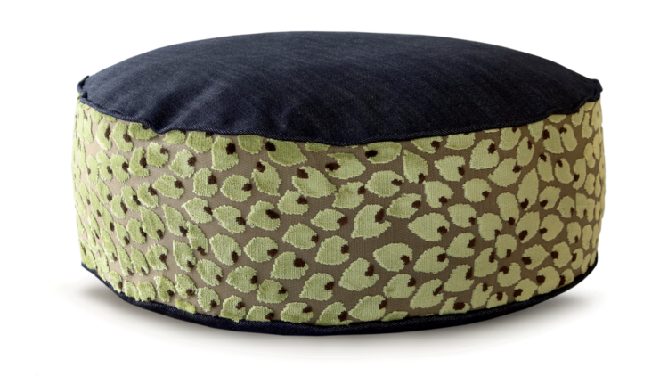 Small Dog Bed - Denim Top Velvet Leaf - Julie London Design