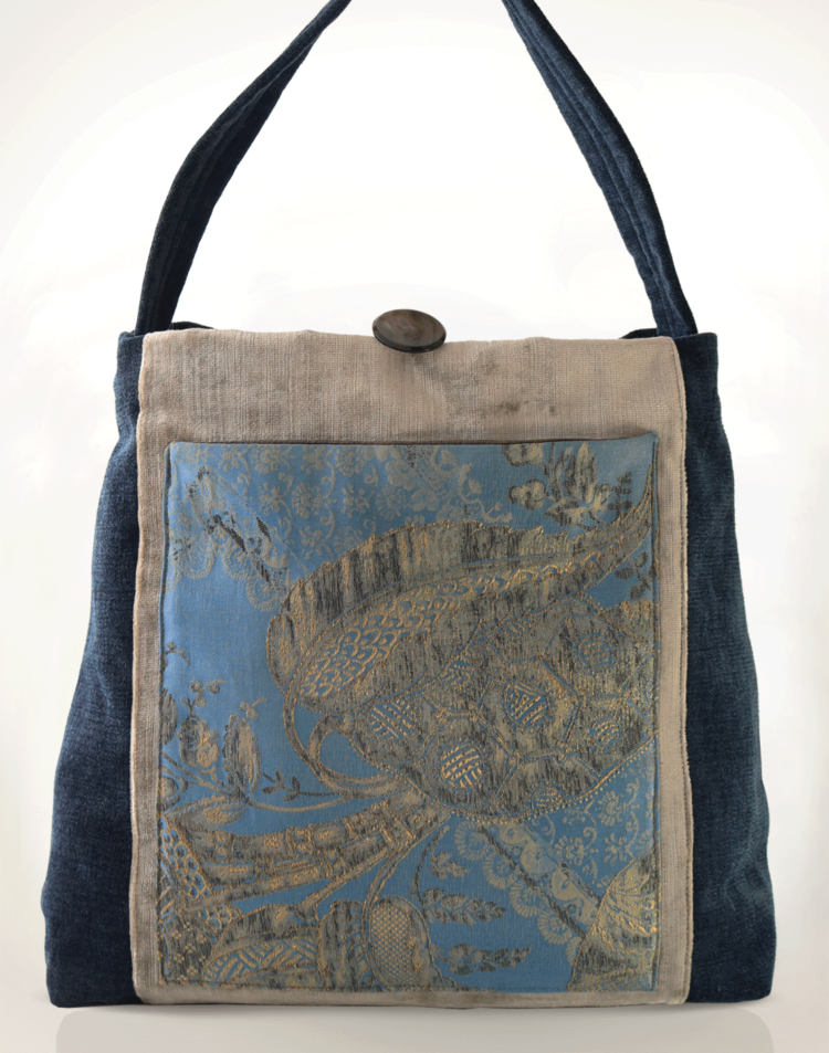 Mother Hen Large Tote Bag Sky Blue Grey front - Julie London design