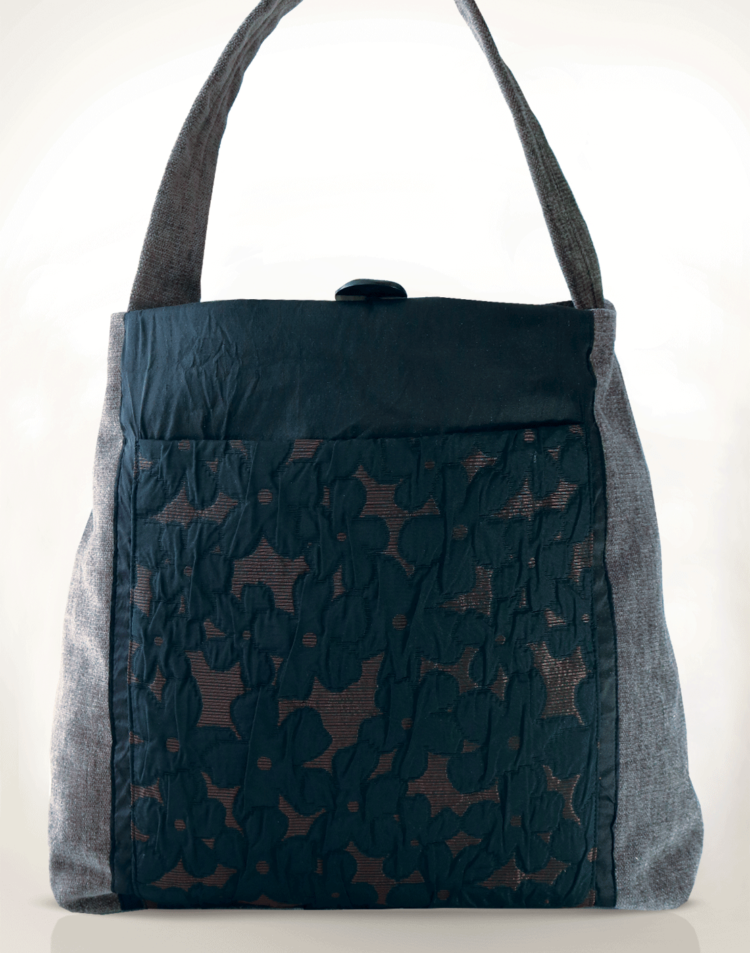 Mother Hen Large Tote Bag Black Grey front - Julie London Design
