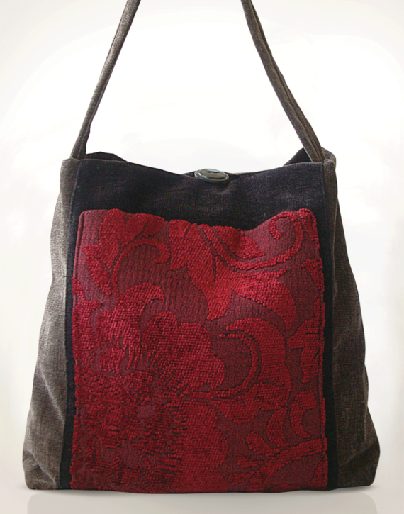 Mother Hen Large Tote Bag Rich Red front – Julie London design