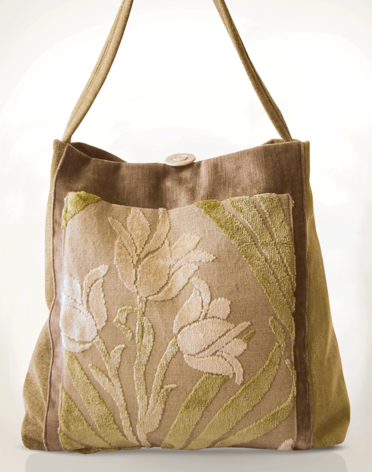 Mother Hen Large Tote Bag Cream Tulip front - Julie London Design