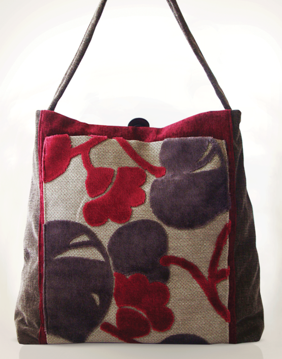 Mother Hen Large Tote Bag Fuchsia Mauve front – Julie London Design