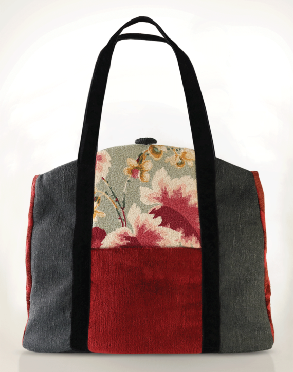 Butterfly Tote Handbag Vintage Flower front – Julie London Design