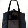 Butterfly Tote Handbag Mauve Midnight Blue Black front - Julie London