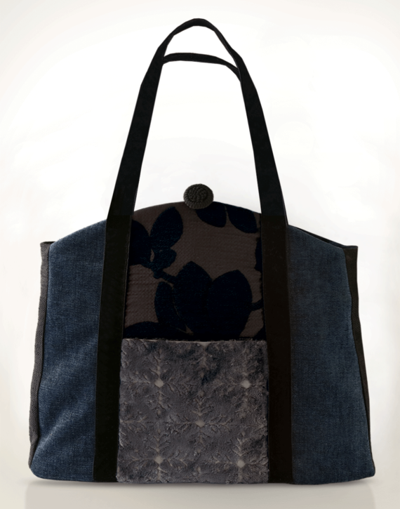 Butterfly Tote Handbag Mauve Midnight Blue Black front – Julie London