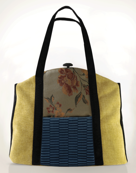 Butterfly Tote Handbag Olive Blue front – Julie London Design