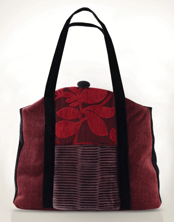 Butterfly Medium Tote Handbag Mauve Pink front – Julie London Design